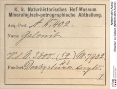 Etiketten zu Galenit (NHMW-MIN-Ak402)